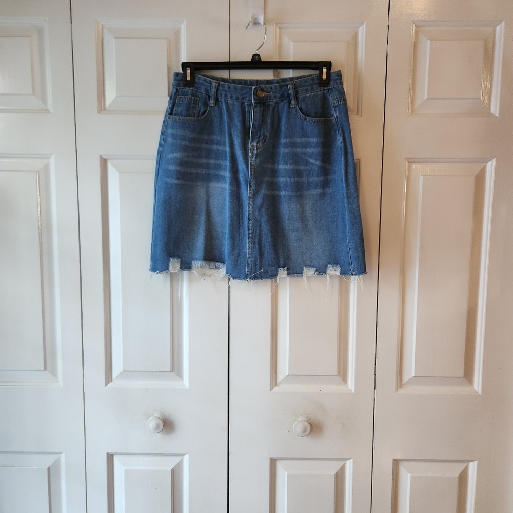 Falmer Heritage Frayed Mini Jean Skirt Size XL